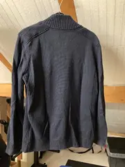 Vorschaubild 7 von Herren Strickjacke Gr. L Blau Baumwolle Reißverschluss Casual