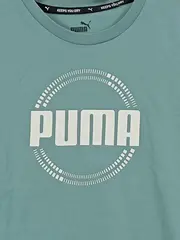 Vorschaubild 2 von Kinder T-Shirt Gr. 140 Türkis Sportlich Logo-Print Kurzarm