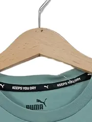 Vorschaubild 3 von Kinder T-Shirt Gr. 140 Türkis Sportlich Logo-Print Kurzarm