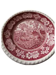 Vorschaubild 1 von Rusticana Essteller Rot 20cm Porzellan Landhausmotiv Haarriss
