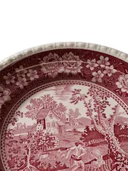 Vorschaubild 3 von Rusticana Essteller Rot 20cm Porzellan Landhausmotiv Haarriss