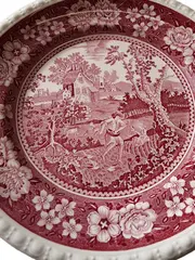 Vorschaubild 2 von Rusticana Essteller Rot 20cm Porzellan Landhausmotiv Haarriss