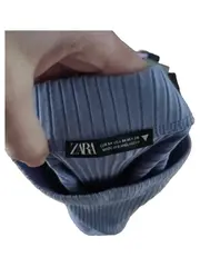 Vorschaubild 4 von Damen Midirock Rippstrick Blau Gr. M 38 Stretch Bleistiftrock