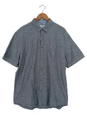 Vorschaubild 1 von Herren Freizeithemd Kurzarm Blau Fischgrätenmuster Gr. XXL