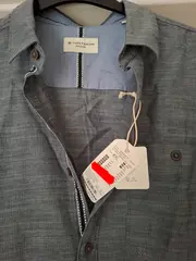 Vorschaubild 6 von Herren Freizeithemd Kurzarm Blau Fischgrätenmuster Gr. XXL