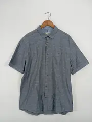 Vorschaubild 2 von Herren Freizeithemd Kurzarm Blau Fischgrätenmuster Gr. XXL