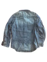 Vorschaubild 2 von Kinder Jeanshemd Gr. 116 Blau mit Logo Applikation