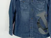 Vorschaubild 3 von Kinder Jeanshemd Gr. 116 Blau mit Logo Applikation