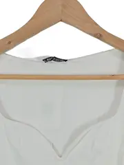 Vorschaubild 2 von Damen Rippstrick Top V-Ausschnitt Weiß Gr. 36/S
