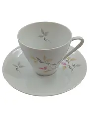 Vorschaubild 1 von Arzberg Bavaria Kaffeetasse mit Untertasse Blätter Dekor