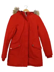 Vorschaubild 1 von Damen Parka Rot Gr. M Kunstpelz Kapuze Winter