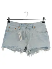 Vorschaubild 1 von 501 Jeans Shorts Damen Gr. 38 Hellblau Fransen Cut-Off