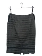 Vorschaubild 1 von Damen Bleistiftrock Grau Muster Gr. 42 Elegant Business Midi