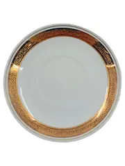 Vorschaubild 1 von Kuchenteller 15 cm Keramik Weiß Goldrand Klassisch Made in GDR