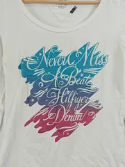 Vorschaubild 2 von Denim Langarmshirt Damen Gr. S Weiß Casual Print