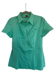 Vorschaubild 1 von Damen Hemdbluse Gr. 36 Grün Kurzarm Casual Baumwolle