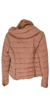 Vorschaubild 2 von Basic Steppjacke Damen Gr. M Rosa Teddykragen Winterjacke