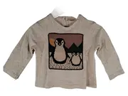 Vorschaubild 1 von Baby Girl Pullover Langarm Pinguin Motiv Gr. 80 Beige 9-12 Monate