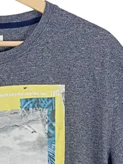 Vorschaubild 5 von Herren T-Shirt Grafik Print Blau Gr. 54/XXL Kurzarm Freizeit