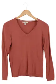 Vorschaubild 1 von EDC Esprit Damen Pullover V-Ausschnitt Gr. 32/XS Rot Baumwolle Casual