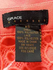 Vorschaubild 3 von Damen Freizeitkleid 34;XS Rot Casual Lochmuster Ärmellos