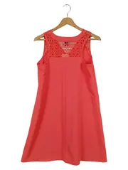 Vorschaubild 2 von Damen Freizeitkleid 34;XS Rot Casual Lochmuster Ärmellos