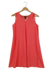 Vorschaubild 1 von Damen Freizeitkleid 34;XS Rot Casual Lochmuster Ärmellos