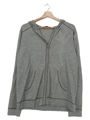 Vorschaubild 1 von Herren Strickjacke Grau Gr. 48/M Kapuzenjacke Casual Reißverschluss
