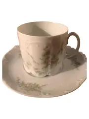 Vorschaubild 1 von Classic Rose Tasse Untertasse Porzellan Weiß Blumen Klassisch 7cm