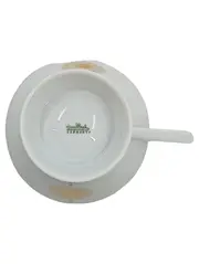 Vorschaubild 2 von Tasse Porzellan Weiß Gold Blumendekor Germany Kaffeetasse