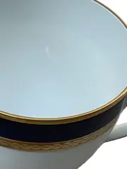 Vorschaubild 4 von Tasse Porzellan Weiß Goldrand Dunkelblau Elegant Olivia 60