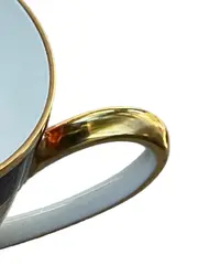 Vorschaubild 3 von Tasse Porzellan Weiß Goldrand Dunkelblau Elegant Olivia 60