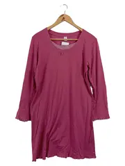 Vorschaubild 1 von Damen Nachthemd Pink Gr. 36/S Feminin Baumwolle Langarm