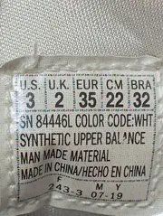 Vorschaubild 4 von Kinder Sneaker low Gr. 35 Weiß Lochmuster Schnürung Synthetik