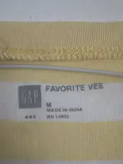 Vorschaubild 2 von Favorite Vee Damen T-Shirt Gr. M Gelb Weiß Gestreift V-Ausschnitt