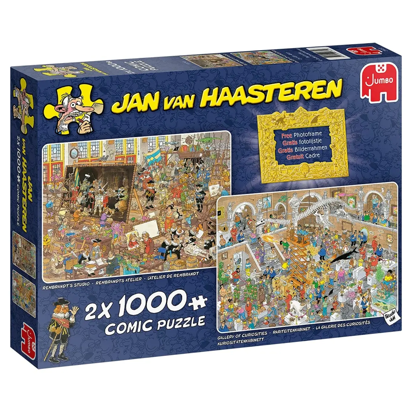 JUMBO Jan van Haasteren 2x1000 Teile Puzzle Museum Kuriositätenkabinett Comic