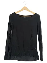 Vorschaubild 1 von Damen Langarmshirt Gr. 36/S Basic Schwarz