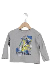 Vorschaubild 1 von Langarmshirt Kinder Gr. 86 Grau Tiger Motiv Casual Baumwolle