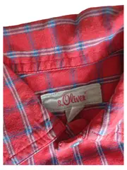 Vorschaubild 2 von Kinder Trachtenhemd kariert rot Gr. 86 Kurzarm Baumwolle