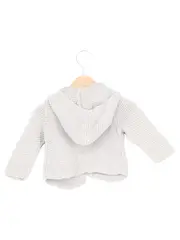 Vorschaubild 2 von Strickjacke Kinder Gr. 68 Grau Baby Kapuze Knopfleiste Casual
