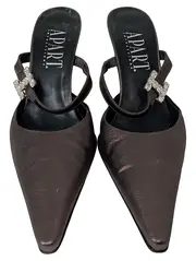 Vorschaubild 2 von Pumps Damen Gr. 37 Braun Elegant Strass High Heels Mules