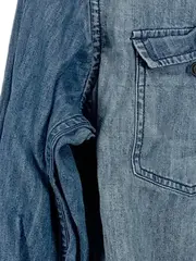 Vorschaubild 2 von Herren Jeanshemd Gr. L Blau Slim Fit Baumwolle Langarm Western Hemd