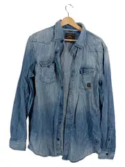 Vorschaubild 1 von Herren Jeanshemd Gr. L Blau Slim Fit Baumwolle Langarm Western Hemd