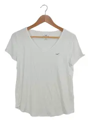 Vorschaubild 1 von Damen T-Shirt Weiß Gr. 36/S Casual V-Ausschnitt