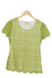 Vorschaubild 1 von Damen Top 32/XS Grün Spitze Lochmuster Vintage Bohemian