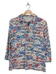 Vorschaubild 1 von Damen Bluse Blumenmuster 3/4-Arm Mehrfarbig Gr. 40 L Freizeit