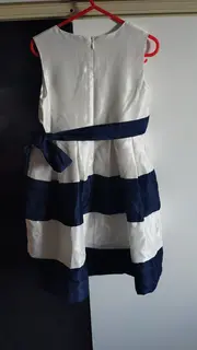 Vorschaubild 2 von Topo Designs Mädchen Sommerkleid Gr. 116 gestreift weiß blau Herz
