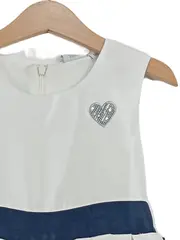 Vorschaubild 3 von Topo Designs Mädchen Sommerkleid Gr. 116 gestreift weiß blau Herz