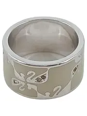 Vorschaubild 1 von Damen Ring Gr. 60 Silber Emaille Strass Modern Bandring