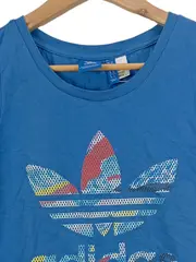Vorschaubild 2 von Damen Sport Shirt Gr. 36 Blau Sportlich Logo-Print Cropped